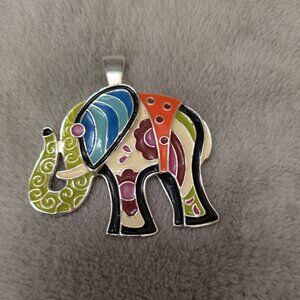 Women's Wearable Art Magnetic Elephant Pendant Multicolor Enamel